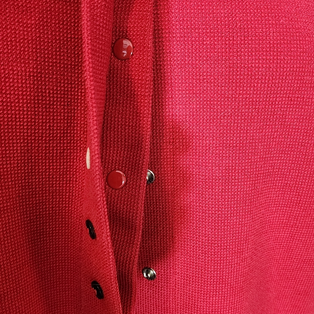 C & B Button Detail Snap Cardigan Red Size L - Picture 15 of 16
